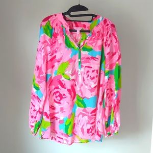 Lilly Pulitzer Elsa Top in COVETED Rose Print - First Impression - NWT - sz Med